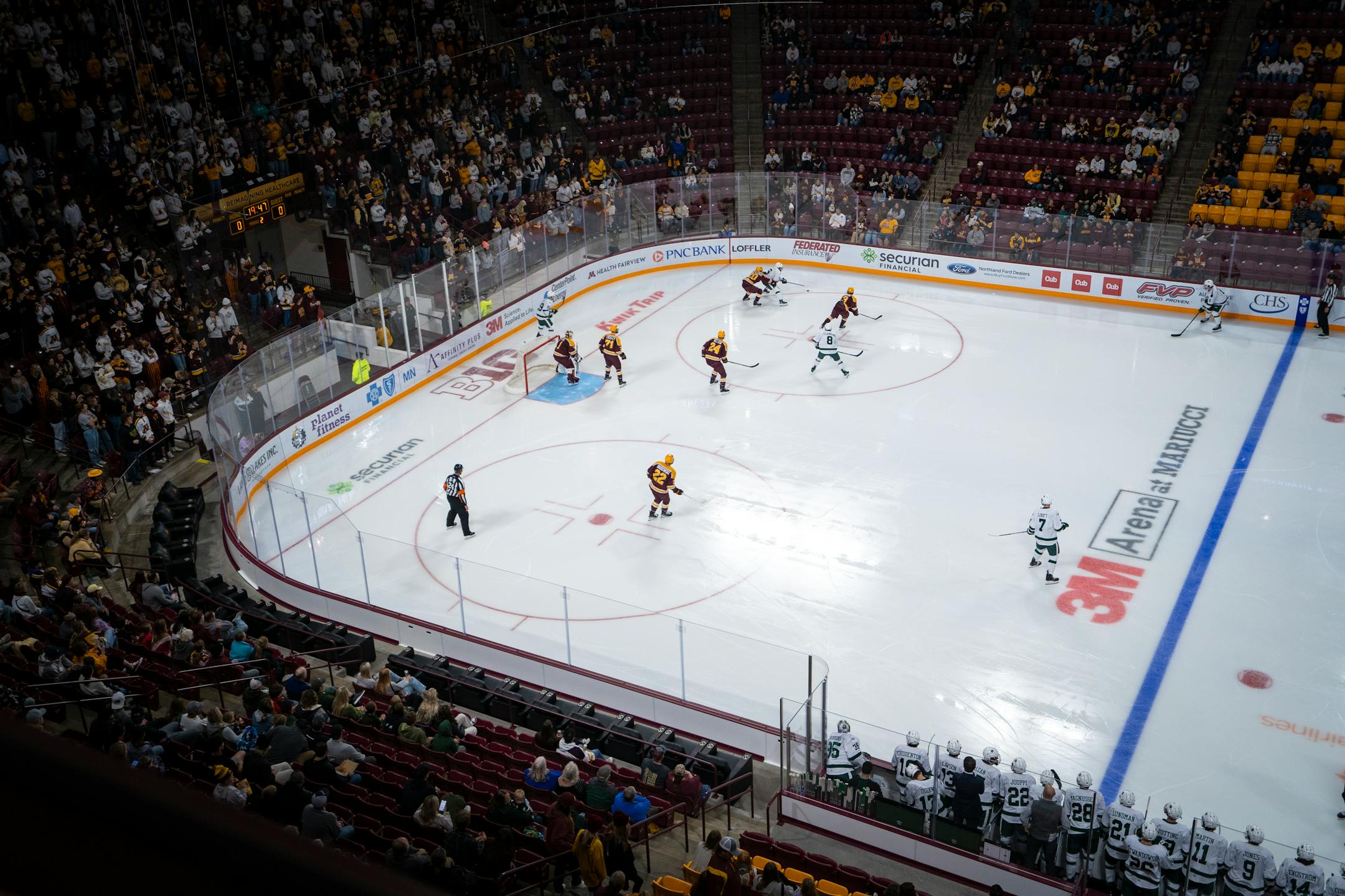 The Minnesota Gophers inaugurate the newly-renovated 3M Arena at Mariucci in their exhibition game.