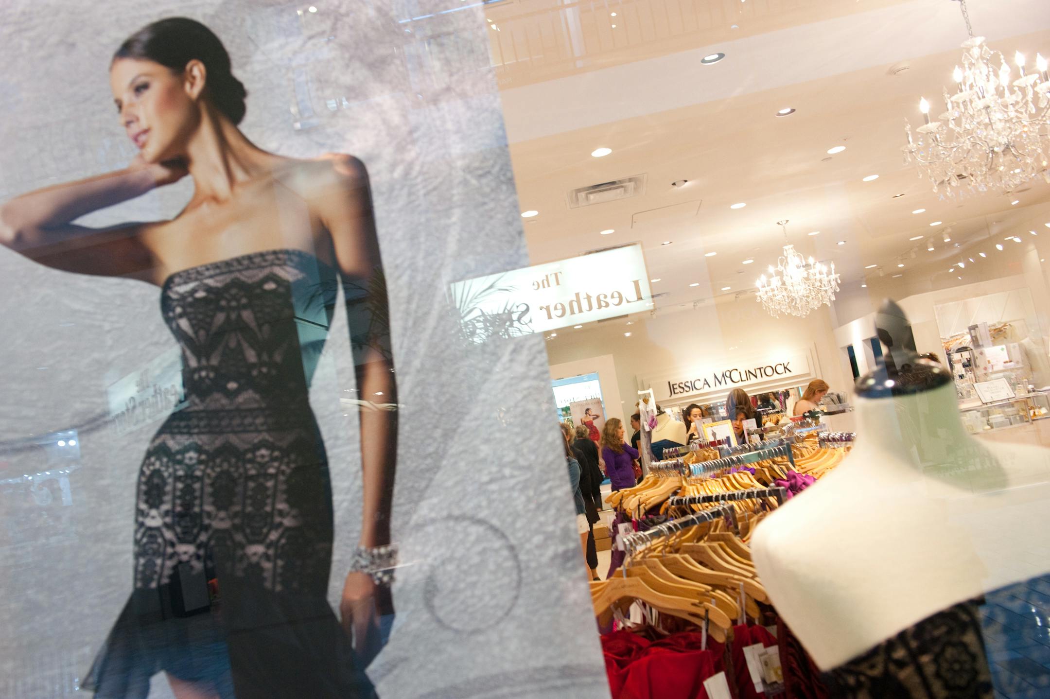 High school students shop for prom dresses at the Jessica McClintock boutique at Tysons Corner Center in Northern Virginia in 2011. MUST CREDIT: Washington Post photo by Sarah L. Voisin.