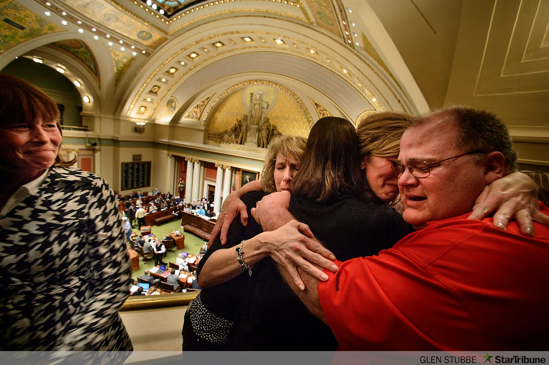 Medical marijuana advocates hugged after the vote.   The House passed the medical marijuana bill by an overwhelmingly bipartisan vote of 86-39.    ]      Friday, May 9, 2014   GLEN STUBBE * gstubbe@startribune.com