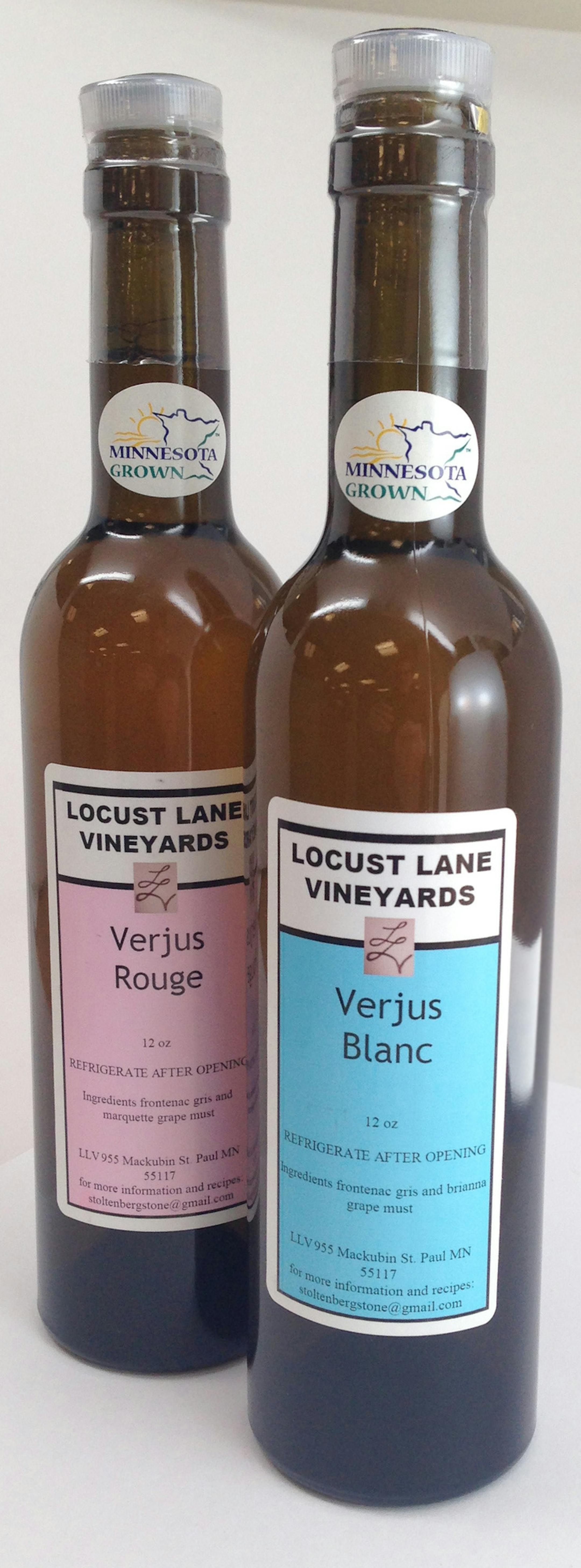 Star Tribune photo Minnesota-grown vinegars from Locust Lane Vineyards.