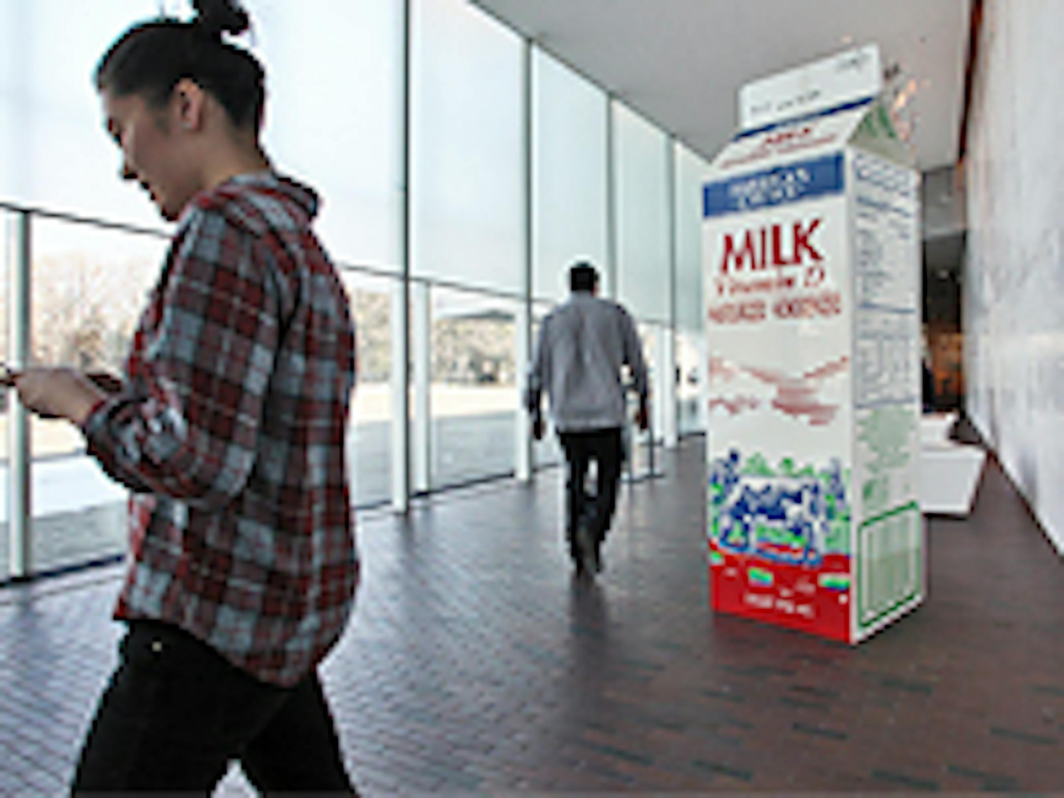 Oversized milk carton by Jonathan Seliger