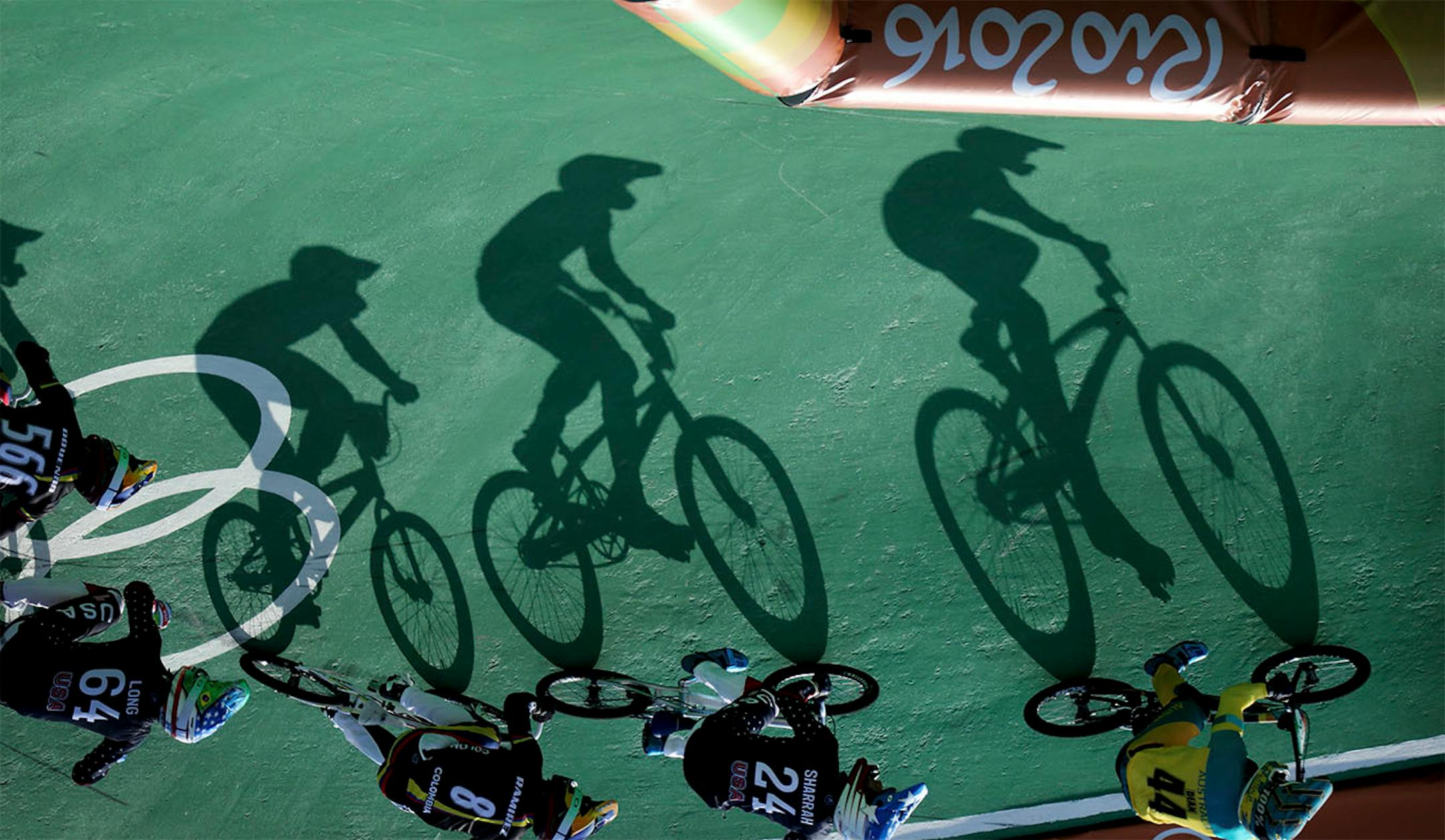 Afternoon shadows from the men�s BMX cycling Friday afternoon during the 2016 Summer Olympics in Rio de Janeiro, Brazil.