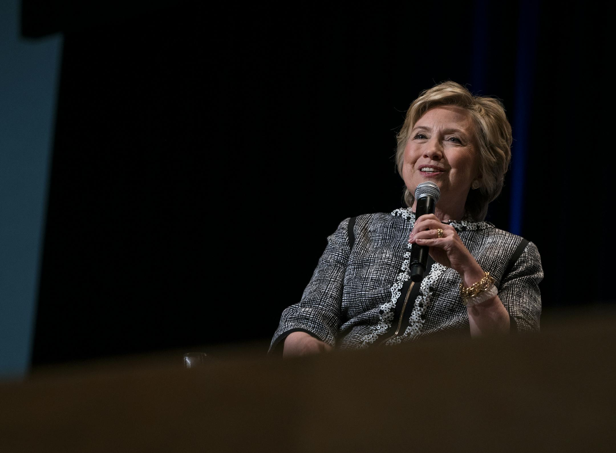 Former Secretary of State Hillary Clinton speaks during the Book Expo event in New York, Thursday, June 1, 2017. (AP Photo/Craig Ruttle)