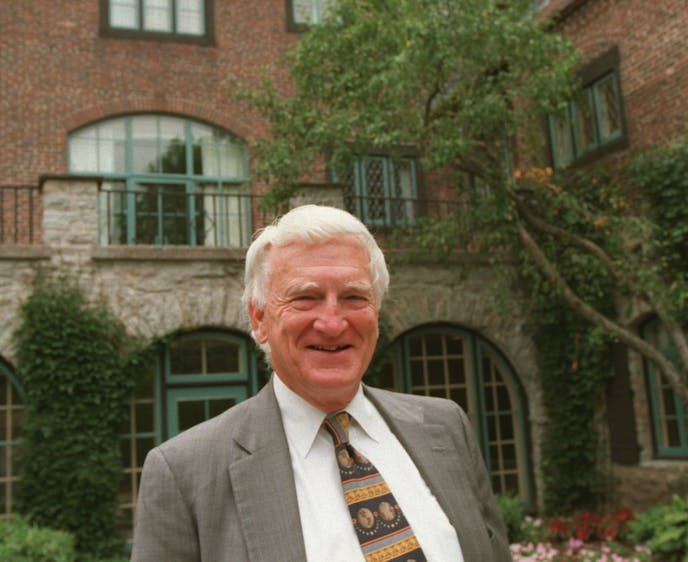 Whitney MacMillan, retiring CEO of Cargill, Inc., at the Administrative Lake Office, known as the mansion, a historic old country home near Lake Minnetonka.