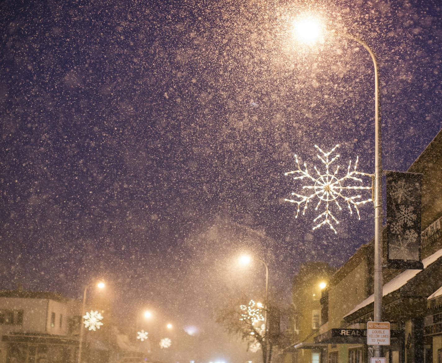 A snow storm cancelled a community meeting with the Patty Wetterling on Monday, November 30, 2015, in Paynesville, Minn. In this picture is downtown Paynesville.