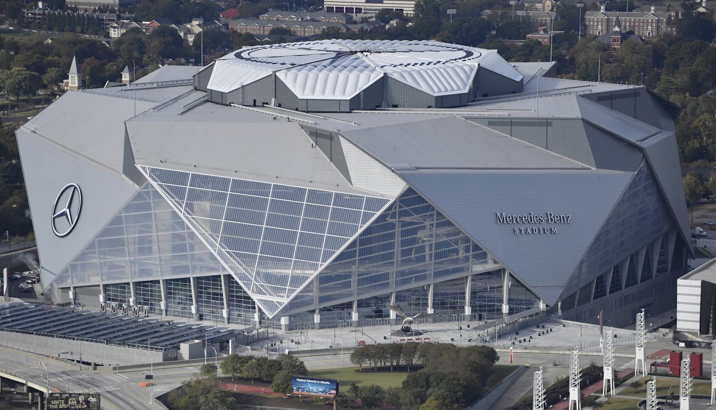 Coming and going: The Georgia Dome has been replaced by Mercedes-Benz Stadium, making Atlanta, at least for a time, the envy of the league.