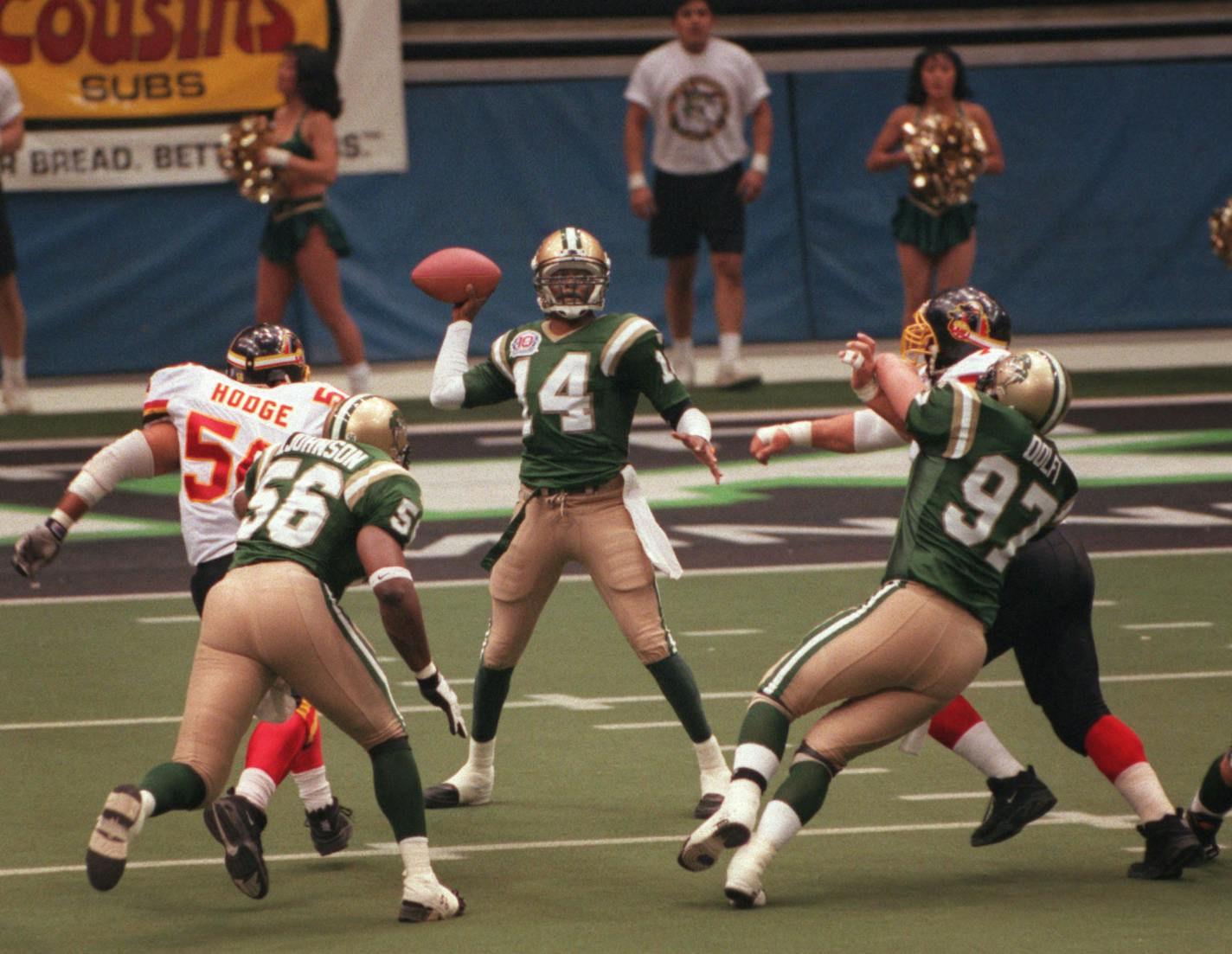 Rickey Foggie (14), who played for the Gophers and in an indoor league for Minnesota, is still fighting to be the next high school coach at Eagan.