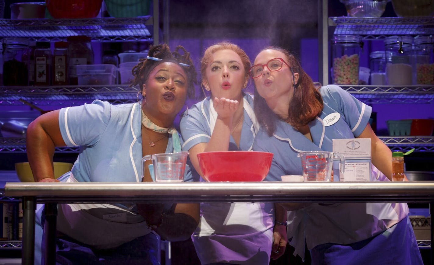 Charity Angel Dawson, Desi Oakley and Lenne Klingaman in "Waitress." (photo by Joan Marcus) ORG XMIT: MIN1711221336303187