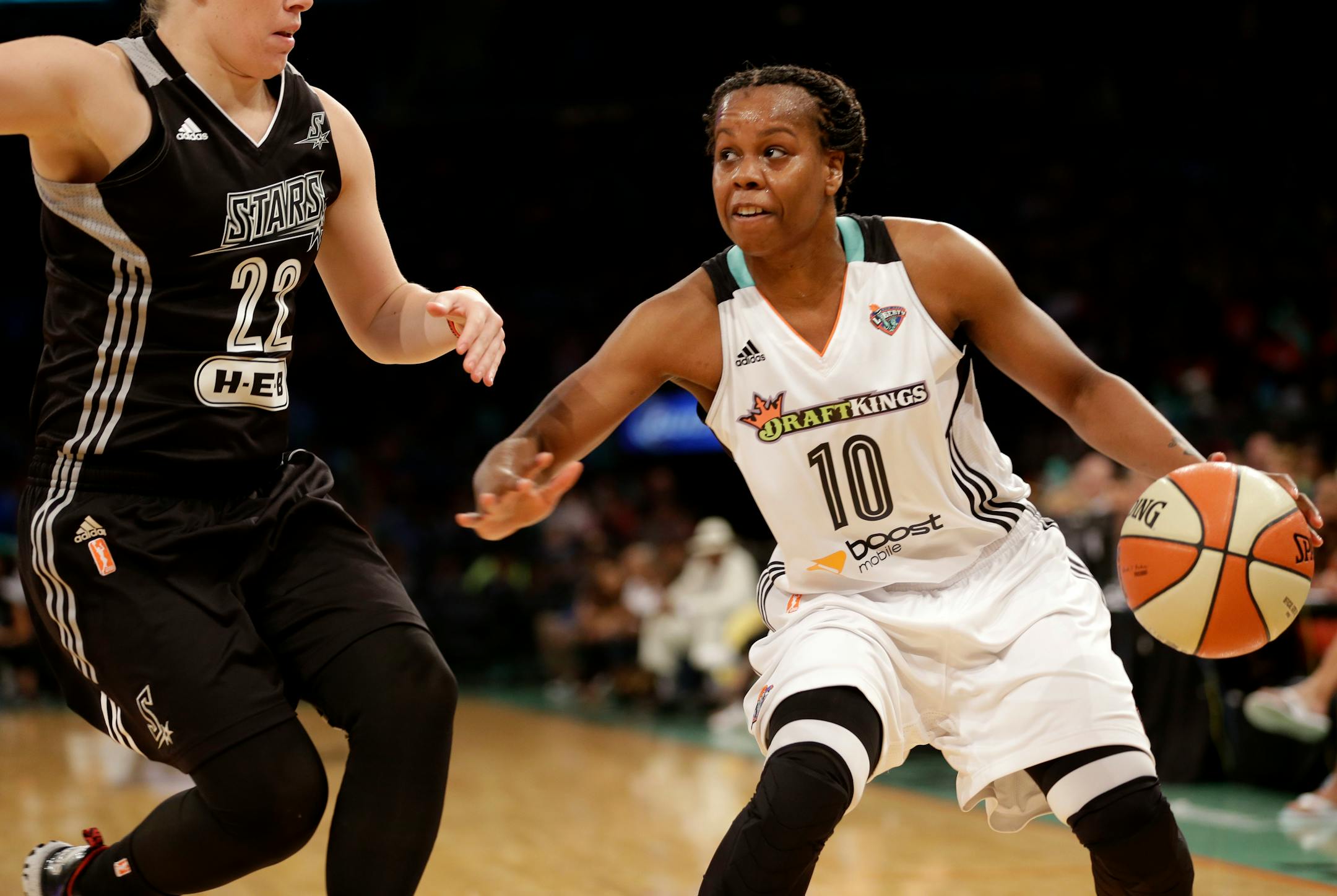 New York Liberty's Epiphanny Prince (10). Her team has clinched home court advantage for the WNBA playoffs.