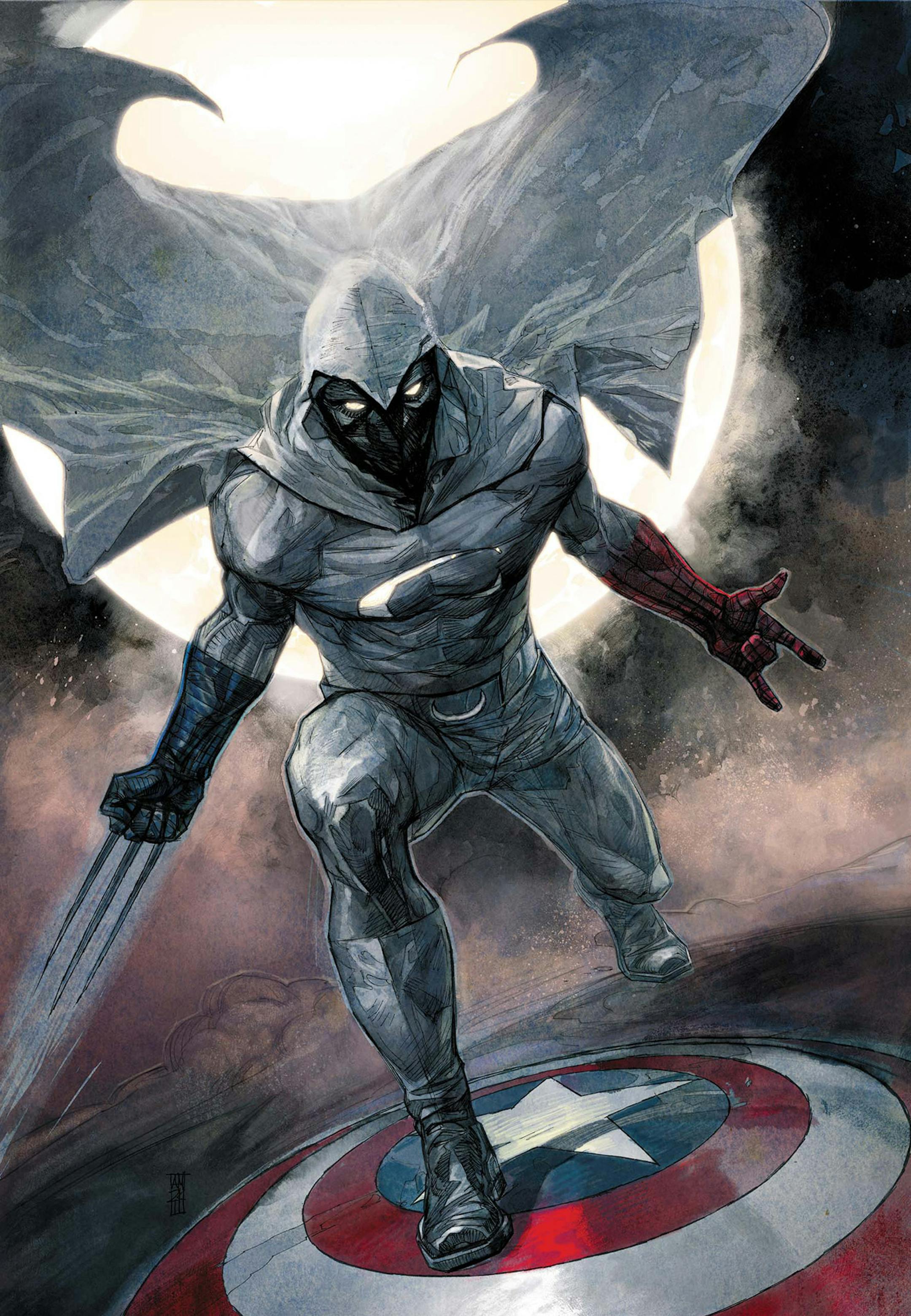 "Moon Knight" has had a lot of series, and in this one from 2011, the Lunar Avenger begins manifesting the personalities of Captain America, Spider-Man and Wolverine. Art by Alex Maleev. (Marvel Comics/TNS) ORG XMIT: 1407008