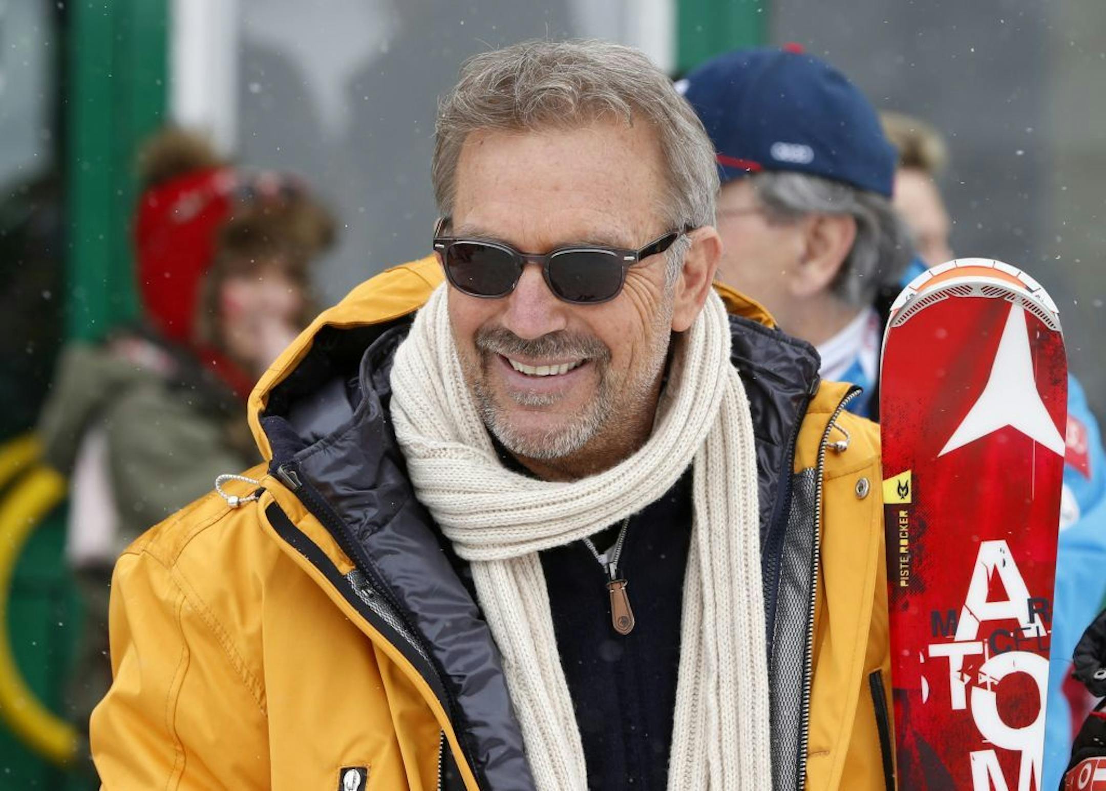 FILE - In this Feb. 9, 2013 file photo, Hollywood actor Kevin Costner watches the men's downhill at the Alpine skiing world championships in Schladming, Austria. Costner is asking $14 million for 1,000 acres of land he owns near the Old West gambling town of Deadwood in western South Dakota�s Black Hills. The property includes the site of the ill-fated Dunbar casino resort, a $100 million project that would have included a golf course and a steam-powered passenger train. It never materialized.