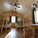 Interior of camper cabin in Wild River State Park.