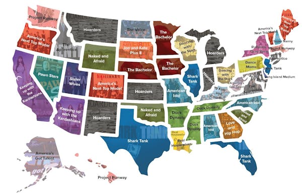 Top reality TV shows by state