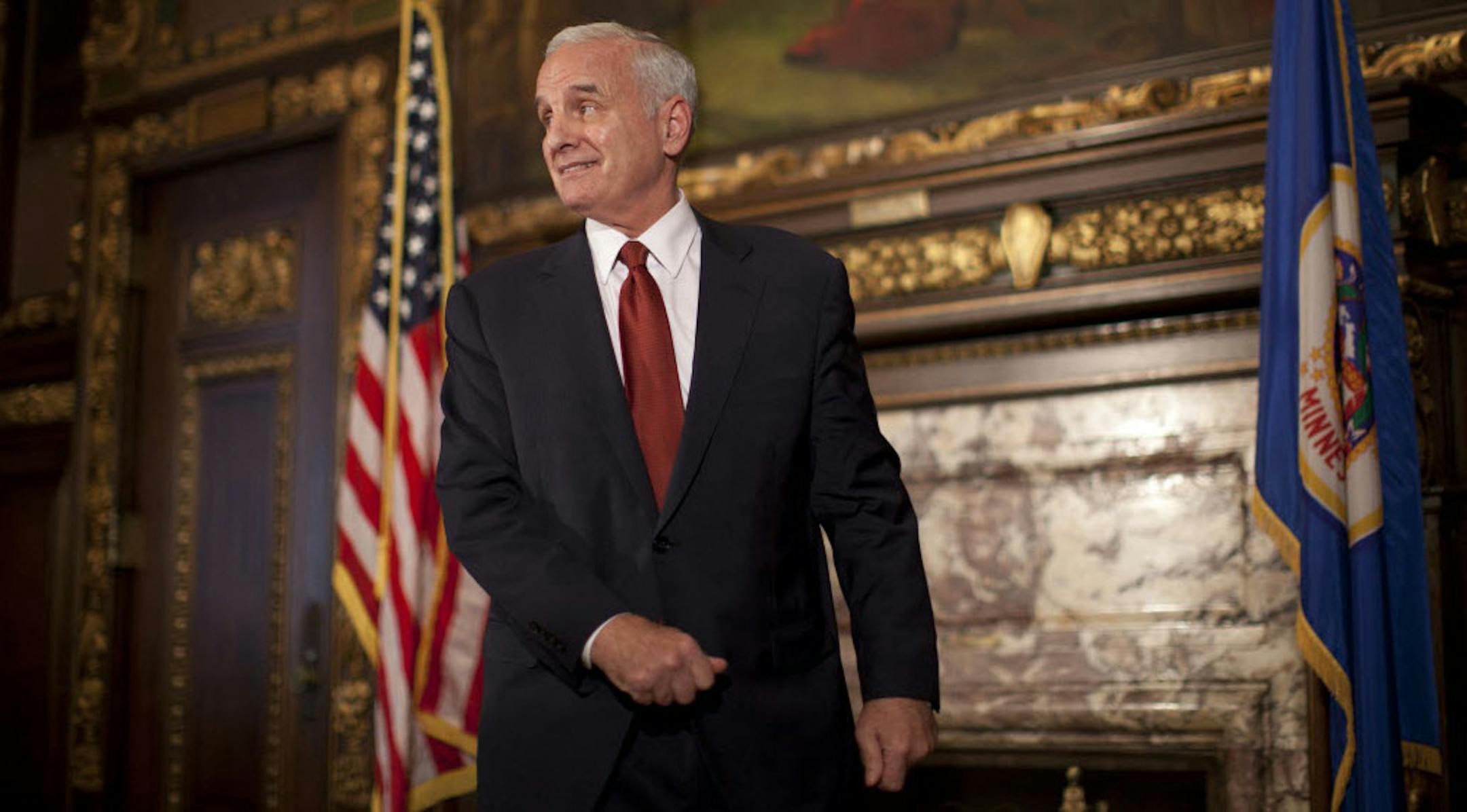 Despite the complications his announcement engenders, Gov. Mark Dayton said he was "encouraged" by stadium collaboration.