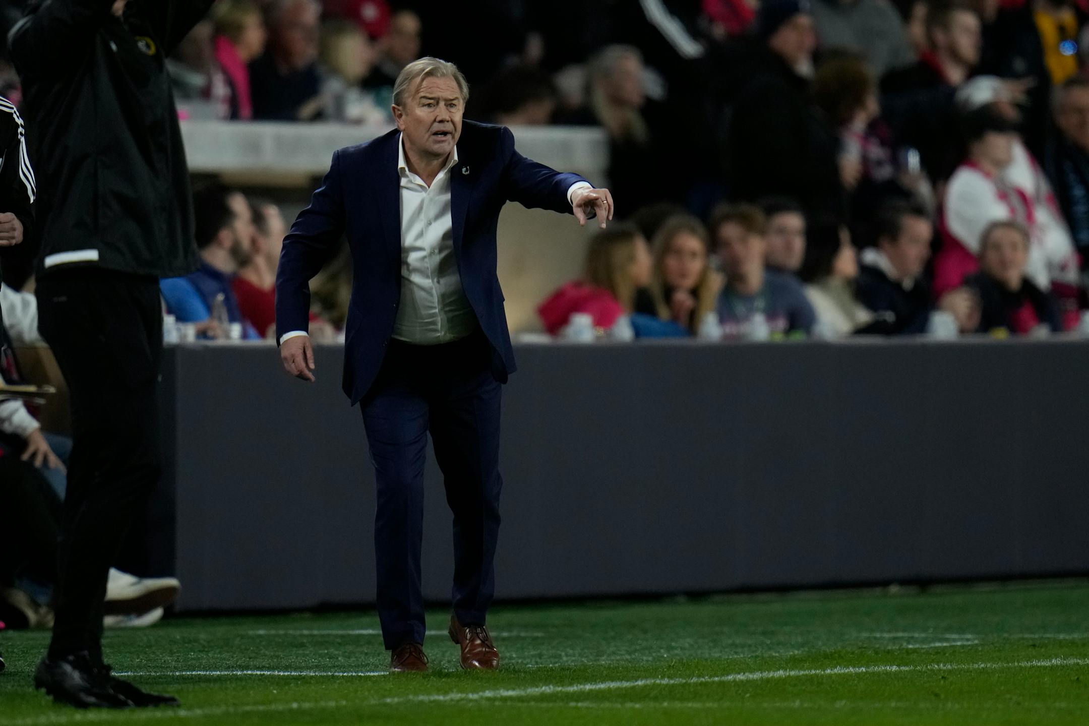 Minnesota United head coach Adrian Heath watched from the sidelines during a game earlier this month.