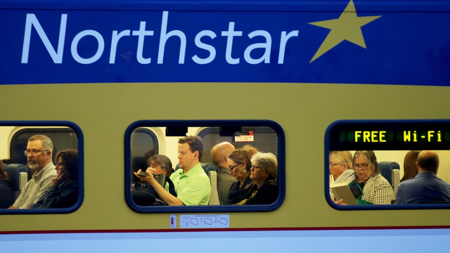 A new shuttle service takes Northstar commuters from the Fridley station to four major area employers. So far, it would appear it has not caught on as a total of one commenter rode one of the shuttles that came at 7:21 a.m. and 7:51 .am. Here, commuters wait for the Northstar to resume the trip to Minneapolis Wednesday, Sept. 20, 2017, from the Fridley train station in Fridley, MN.] DAVID JOLES &#xef; david.joles@startribune.com The beleagured Northstar commuter line is getting a boost this mont