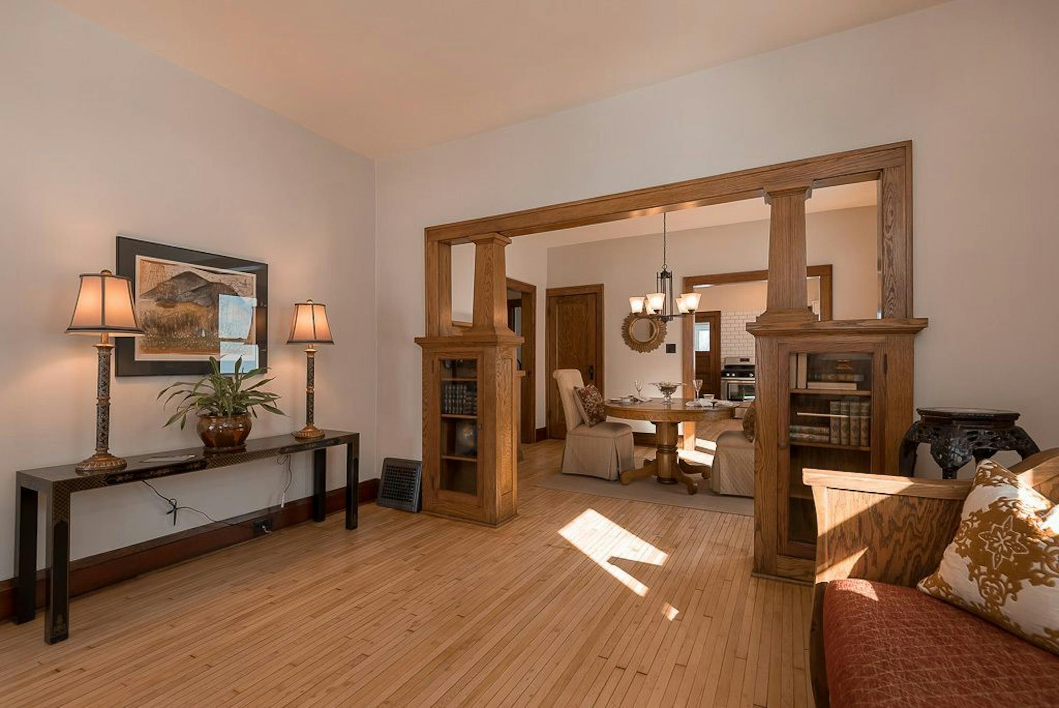 The restored living room.