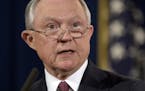 FILE - In this Sept. 5, 2017 file photo, Attorney General Jeff Sessions makes a statement at the Justice Department in Washington. Sessions said Thurs