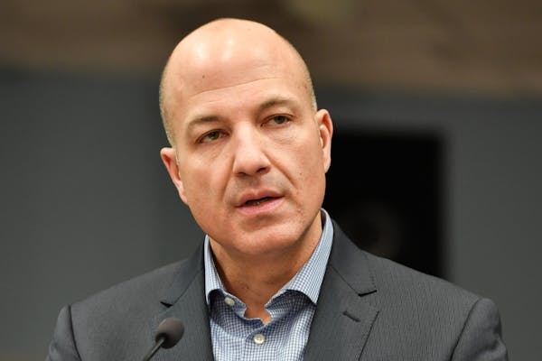 St. Paul Public Schools Superintendent Joe Gothard, pictured at a news conference in 2018, is recommending the district begin the year with distance l