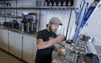 Adam Hart, general manager at Blackeye Roasting Co. in Minneapolis, prepared a nitro coffee dispensed from a tap, much like beer.