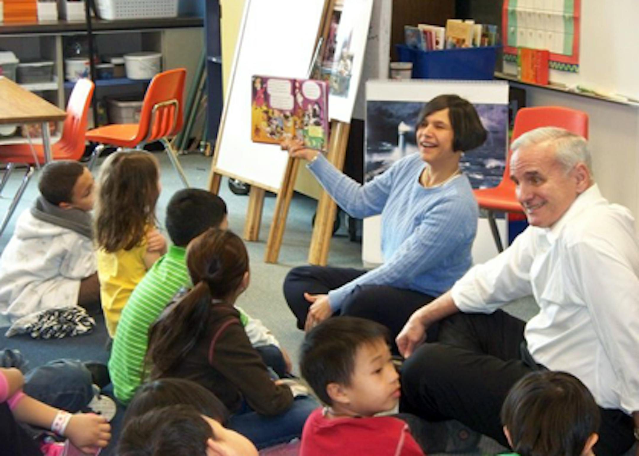 Commissioner Brenda Cassellius and Gov,. Mark Dayton