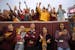 Athletic director Mark Coyle and University of Minnesota president Joan Gabel watched a football game last season surrounded by students at TCF Bank S