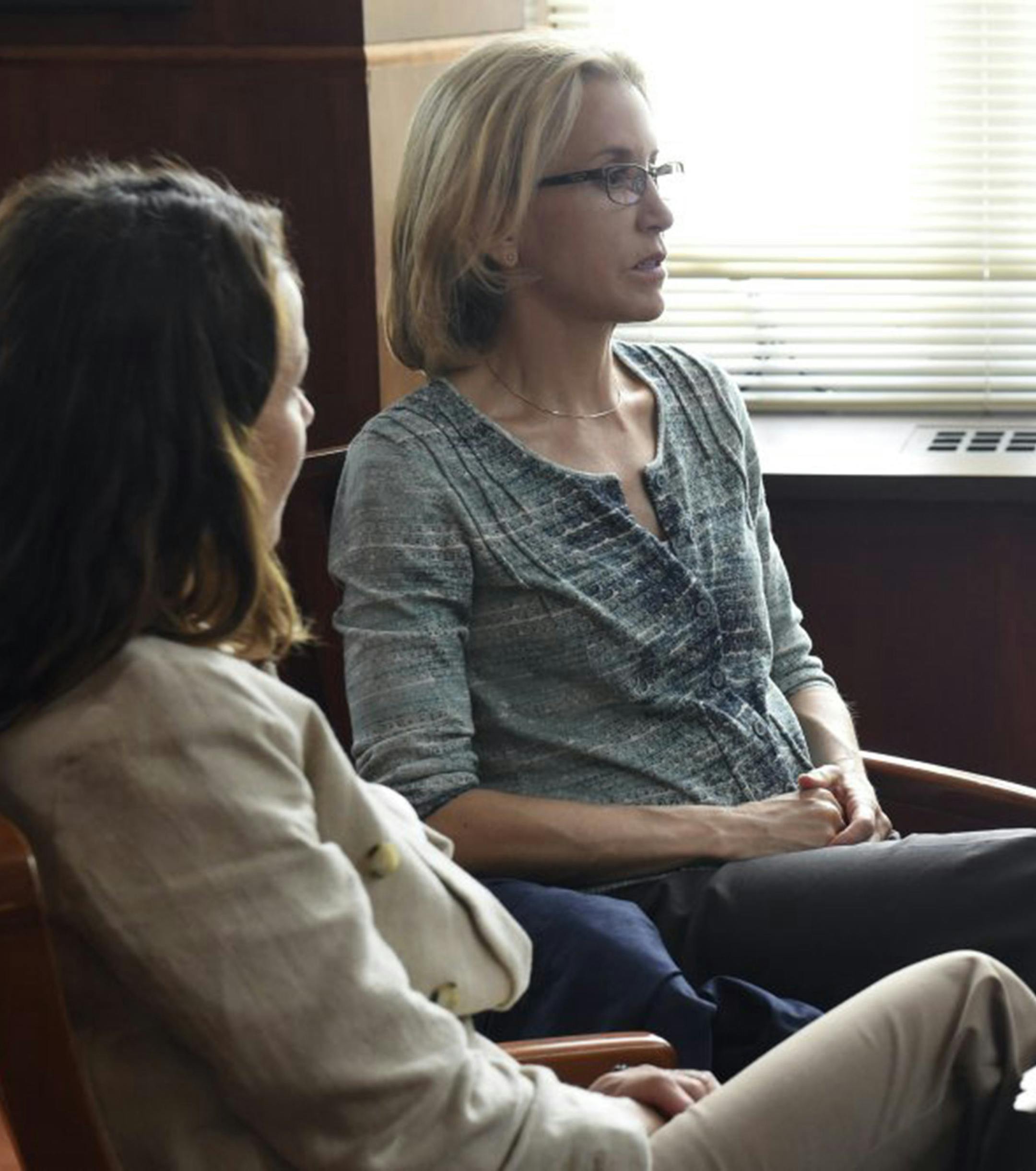 Lili Taylor, left, and Felicity Huffman in "American Crime." Taylor is nominated for an Emmy for best lead actress in a limited series. (Felicia Graham/ABC) ORG XMIT: 1187271