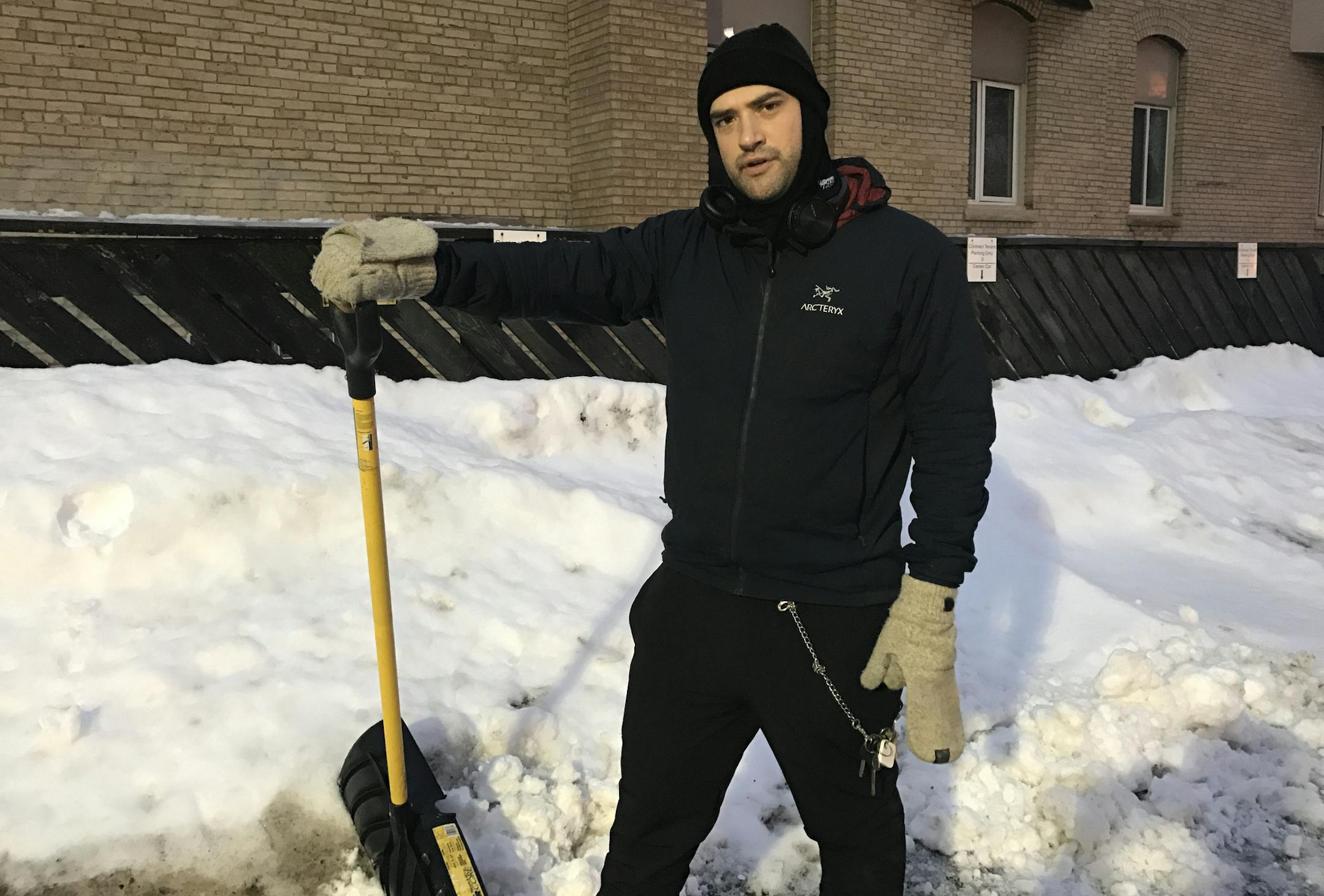 Jared Goyette earns extra money by shoveling snow. Photo provided by Jared Goyette
