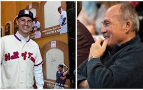 While Joe Mauer was being introduced in Cooperstown this week, you-know-who had to step in as a last-minute fill-in.