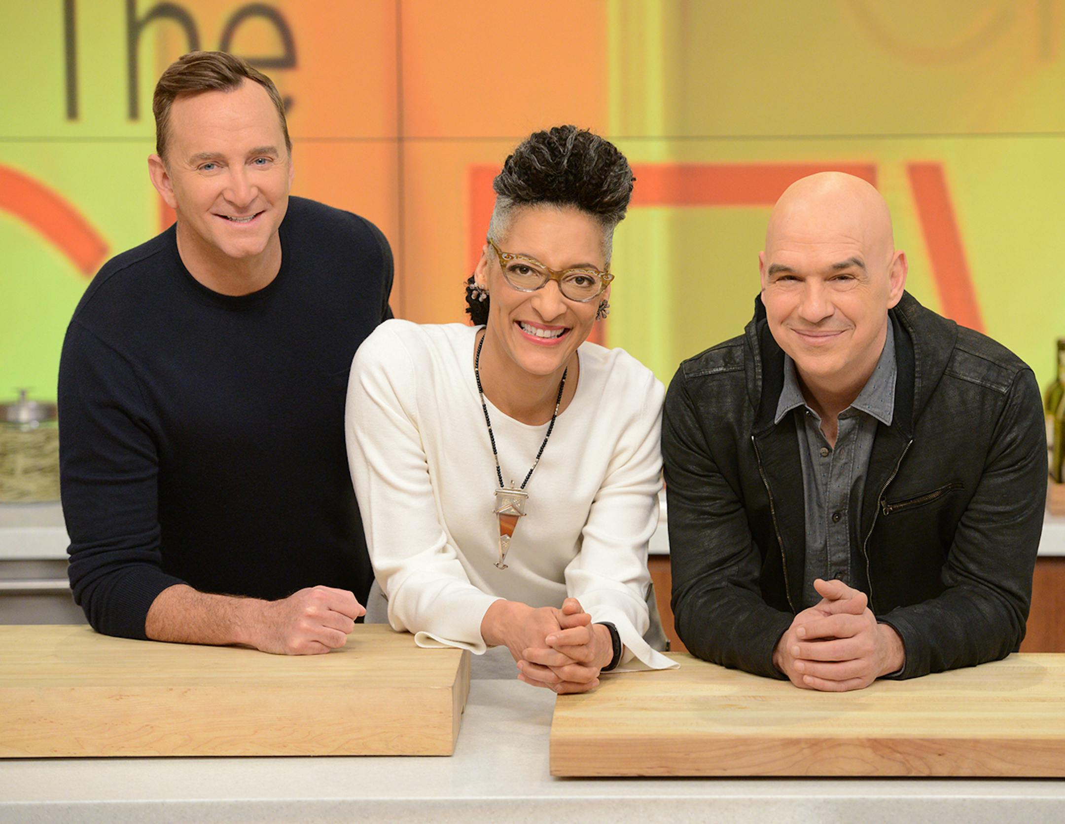 THE CHEW - Clinton Kelly, Carla Hall and Michael Symon are co-hosts on ABC's "The Chew." "The Chew" airs MONDAY - FRIDAY (1-2pm, ET) on the ABC Television Network. (ABC/Lorenzo Bevilaqua) CLINTON KELLY, CARLA HALL, MICHAEL SYMON