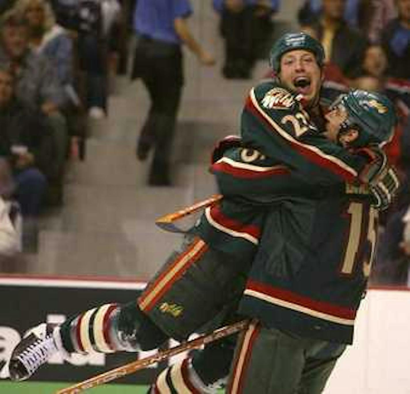 Jason Marshall and Andrew Brunette celebrate