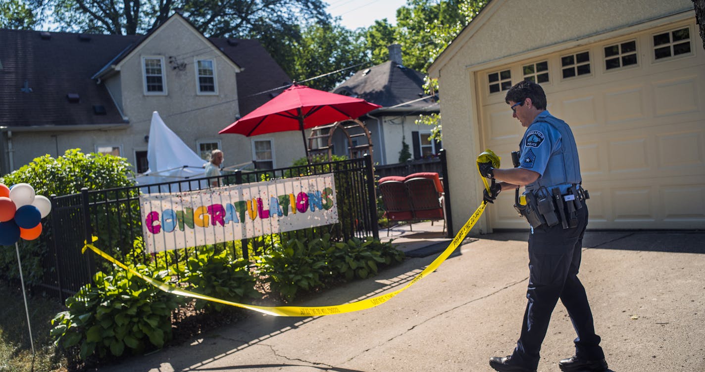 Police removed tape after the end of the investigation in the normally quiet neighborhood. A woman was shot overnight in an alleyway on the 5100 block of Washburn Ave S. in the Fulton neighborhood of Minneapolis. The fire department helped clean up the crime scene. The BCA investigated.]Shooting on 5100 block of Washburn Ave S in Fulton neighborhood.Richard Tsong-Taatarii/Richard Tsong-taatarii@startribune.com ORG XMIT: MIN1707161035552232