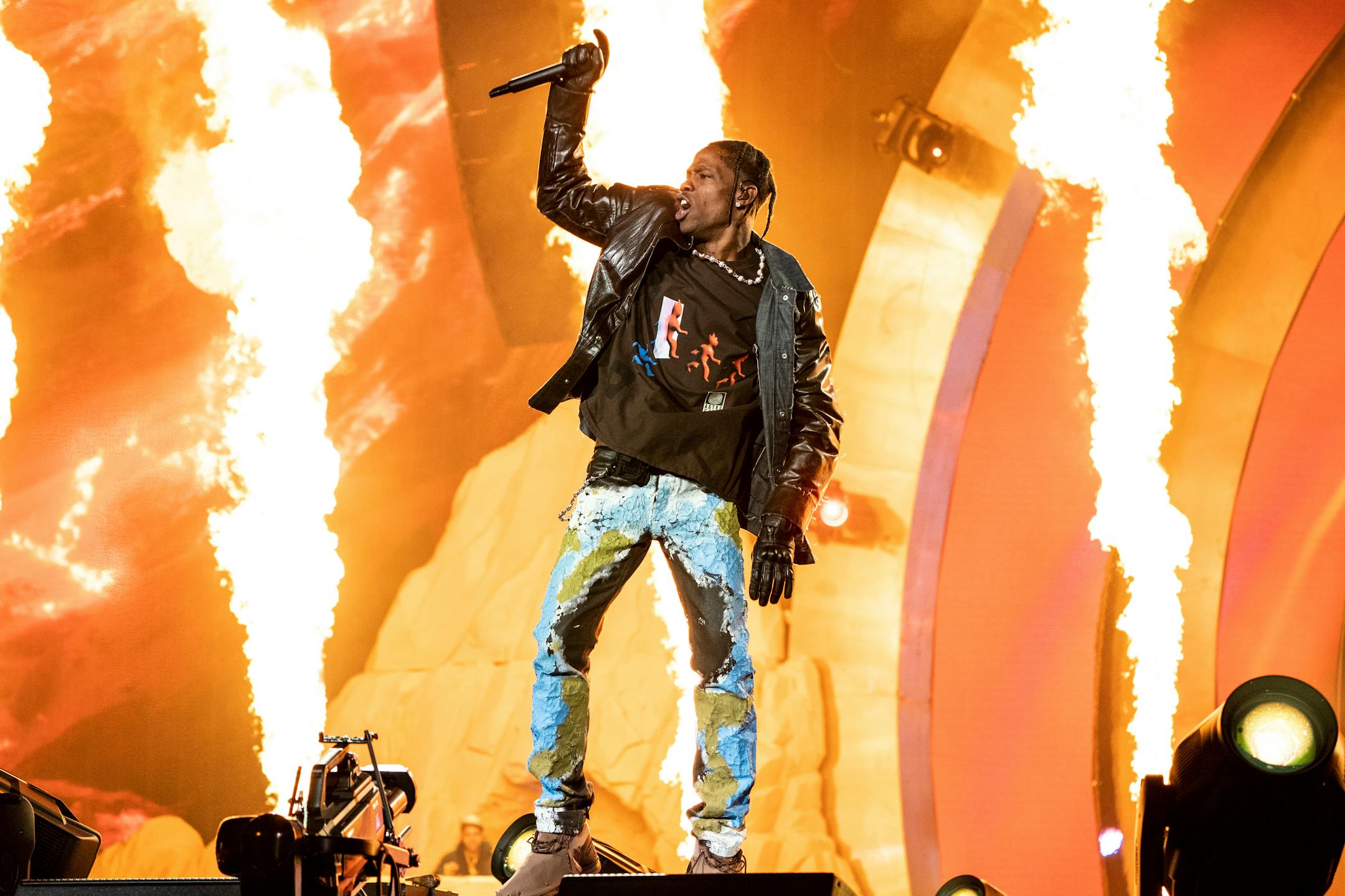 FILE - Travis Scott performs at the Astroworld Music Festival in Houston, Nov. 5, 2021. A Texas grand jury has declined to indict Travis Scott in the criminal investigation into a massive crowd surge that killed 10 people at the 2021 Astroworld music festival in Houston, the rappers attorney said Thursday. (Photo by Amy Harris/Invision/AP, File)