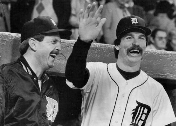 The Detroit Tigers' one two punch, Jack Morris, right, and Dan Petry in 1984.