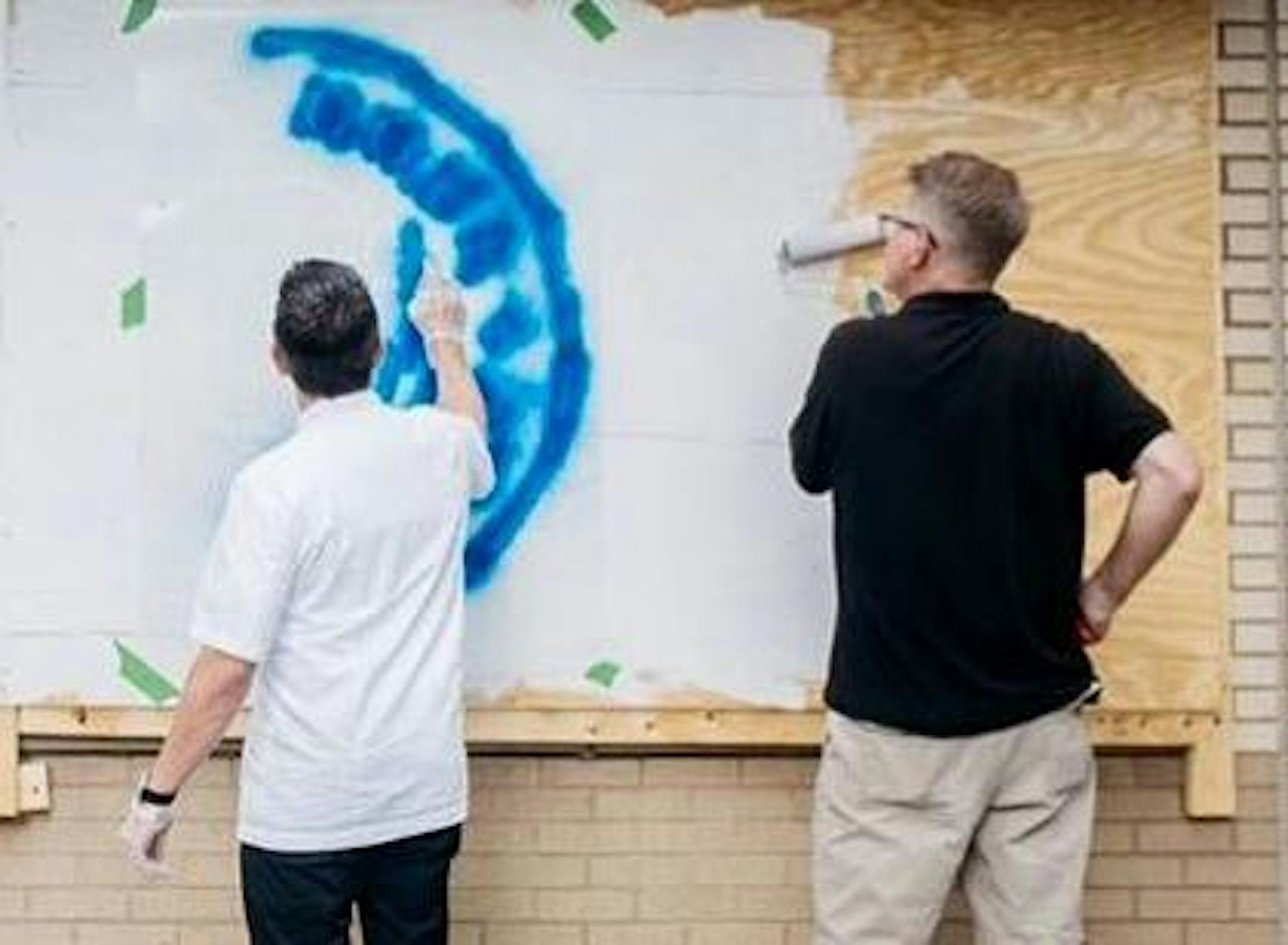 Gavin Kaysen, left, and Karl Benson, right, as they announce their North Loop collaboration to the world. Photo credit Provided.