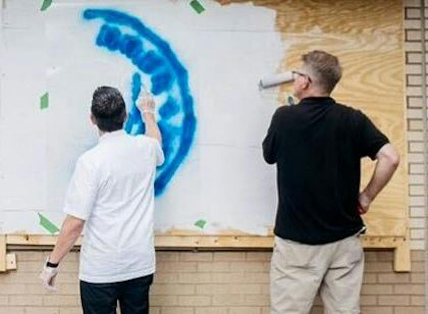 Gavin Kaysen, left, and Karl Benson, right, as they announce their North Loop collaboration to the world. Photo credit Provided.