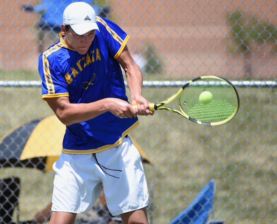 Wayzata’s Collin Beduhn, at 6-7, is a formidable presence. He recently defeated top-ranked Matthew Fullerton of Edina 6-4, 6-3 in a Lake Conference showdown.