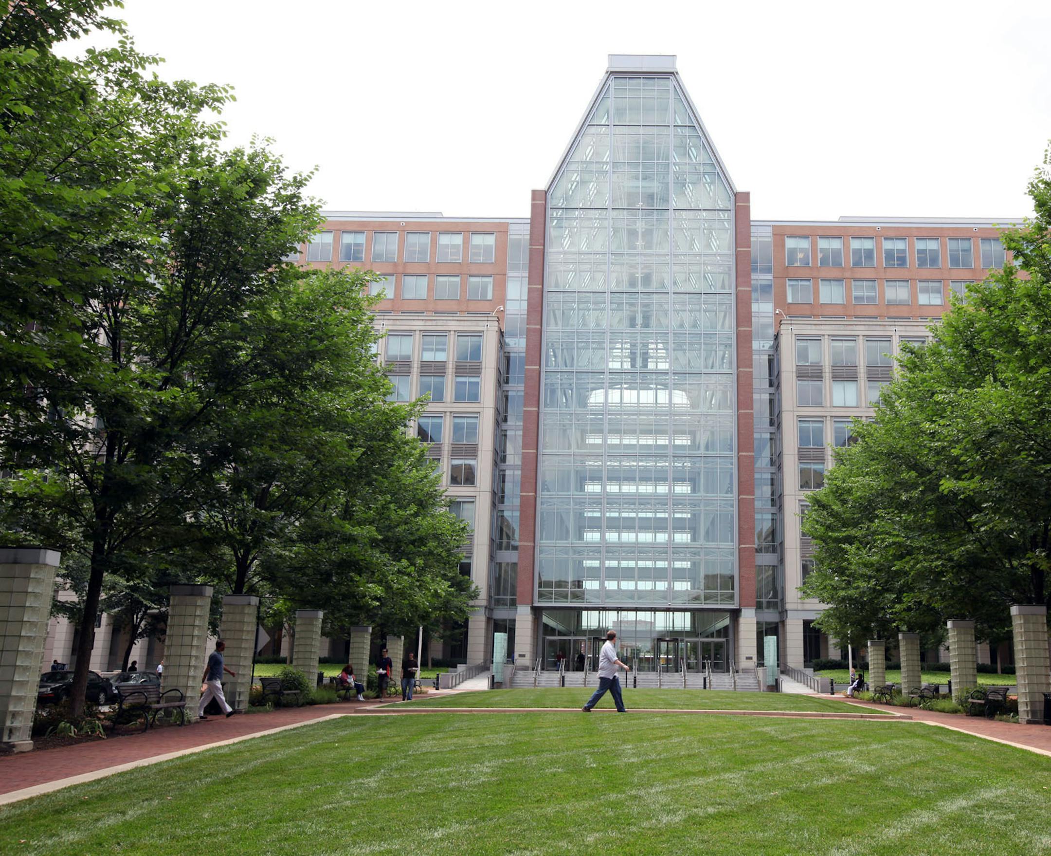 Companies such as Google and Oracle see the review as a way to fend off royalty demands by patent-assertion entities. The U.S. Patent and Trademark Office is shown in Alexandria, Va., in 2011. Illustrates PATENTS (category f) by Susan Decker © 2013, Bloomberg News. Moved Monday, Oct. 14, 2013. (MUST CREDIT: Bloomberg News photo by Christopher Powers).