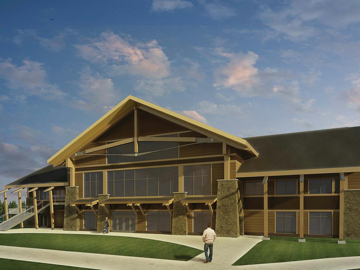 This is a rendering of the $12 million chalet and event center the IRRRB will break ground on in April at Giant's Ridge in Biwabik.