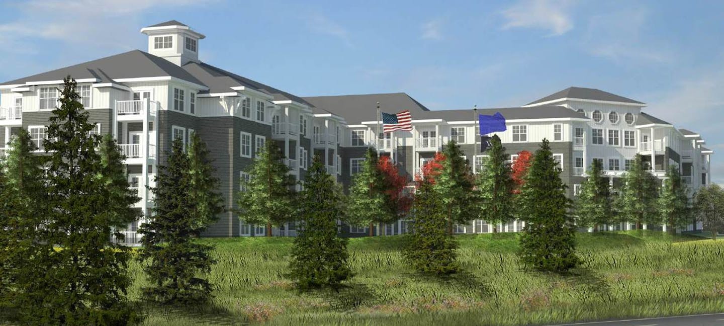 Rendering of proposed senior living project, The Waters of Excelsior.