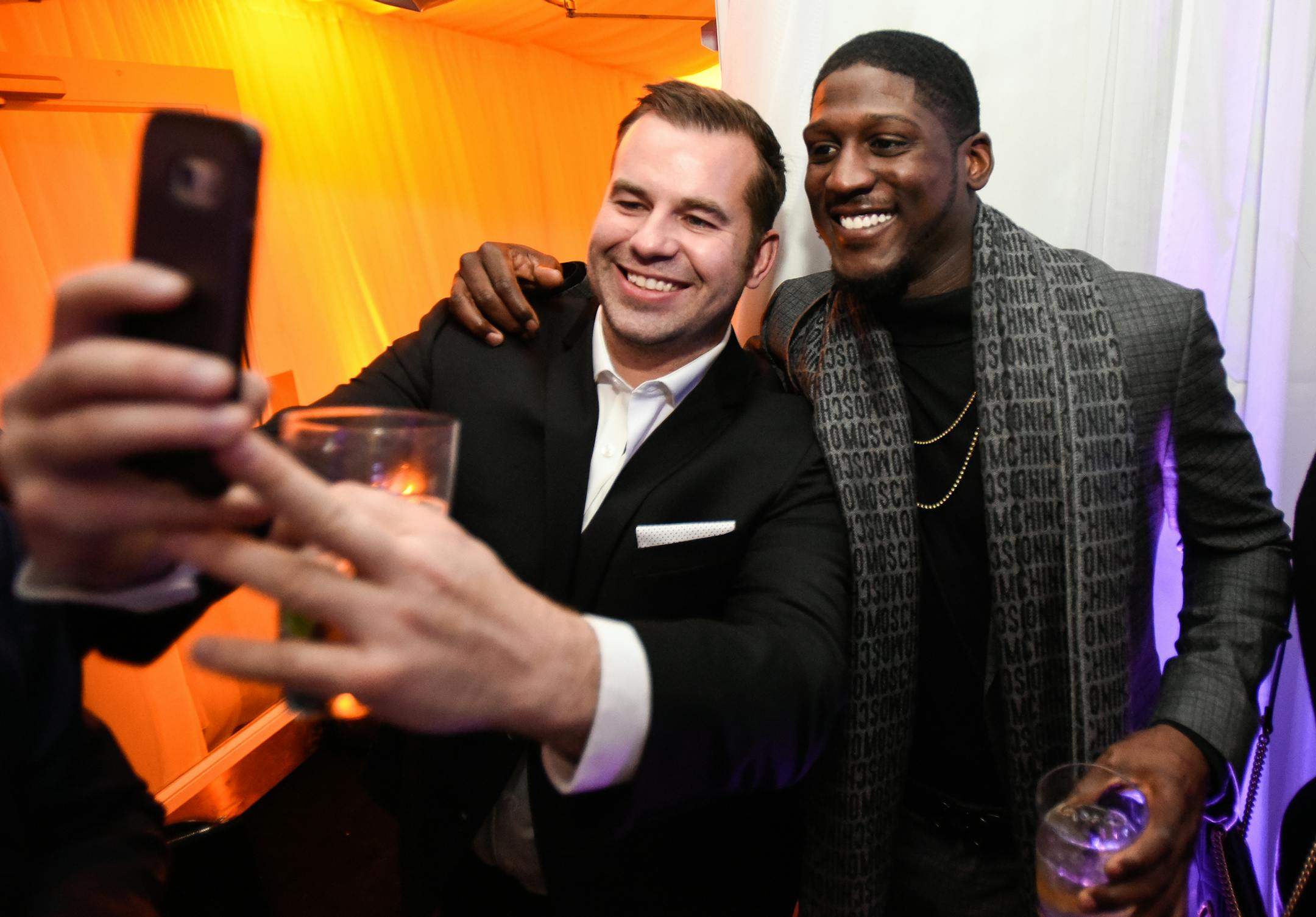 Bach Parker of Minneapolis took a selfie with Vikings cornerback Xavier Rhodes.
