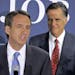 Tim Pawlenty, left, threw his support to Mitt Romney after dropping out of the presidential race. The former Minnesota governor will have a prime spea