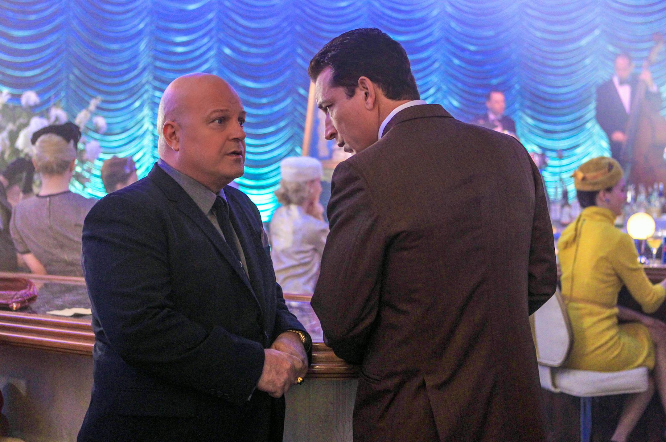 "The Third Man" -- Savino (Michael Chiklis) and Cota (Sonny Marinelli) talk business in The Savoy, on VEGAS Feb. 5 (10:00-11:00 PM, ET/PT) on the CBS Television Network. Photo: Sonja Flemming/CBS √É¬Ç√Ç¬© 2012 CBS Broadcasting, Inc. All Rights Reserved.