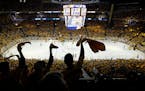 Nashville Predators fans cheer in the final moments of the third period in Game 4 of the NHL hockey Stanley Cup Final