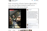 A racist Snapchat is being investigated by the University of North Dakota. (The identities of all those involved have been blurred in this image.)