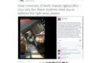 A racist Snapchat is being investigated by the University of North Dakota. (The identities of all those involved have been blurred in this image.)