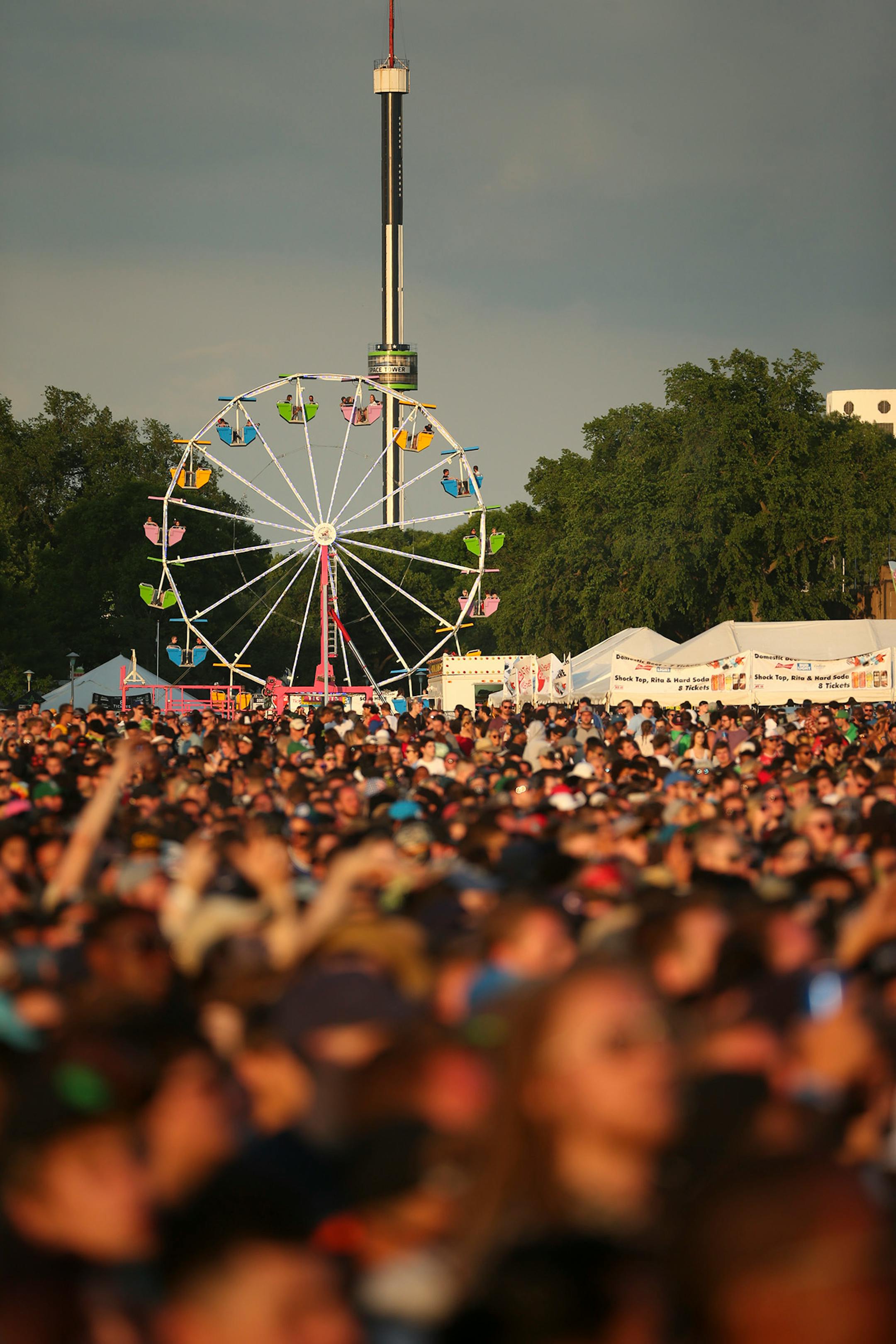 The crowd listened to Future on the Main Stage Sunday evening at Soundset 2016. The fans on the Ferris wheel might have had the best view.