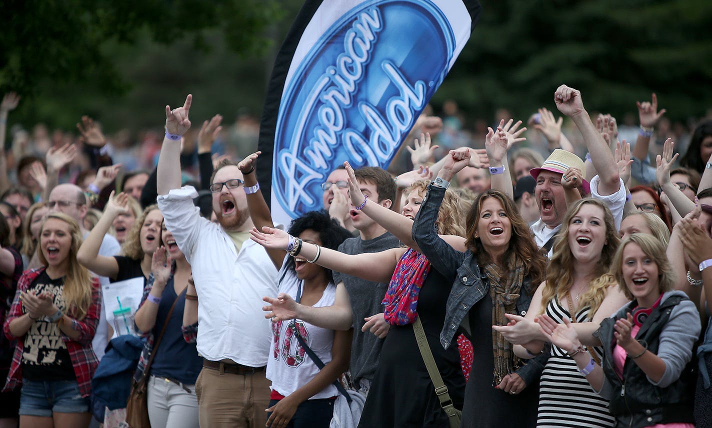 Hundreds of "American Idol" fans cheered as Ryan Seacrest, arrived for the kickoff its auditions for it's 14th Anniversary Show outside Mariucci Arena, Wednesday, June 18, 2014 in Minneapolis, MN. The last time the show was in Minneapolis was in 2006. ] (ELIZABETH FLORES/STAR TRIBUNE) ELIZABETH FLORES &#x2022; eflores@startribune.com