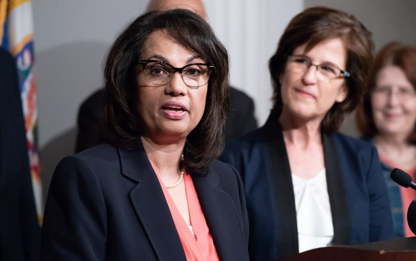 Minnesota gubernatorial candidate and State Auditor Rebecca Otto today named Zarina Baber, left, as her running mate.