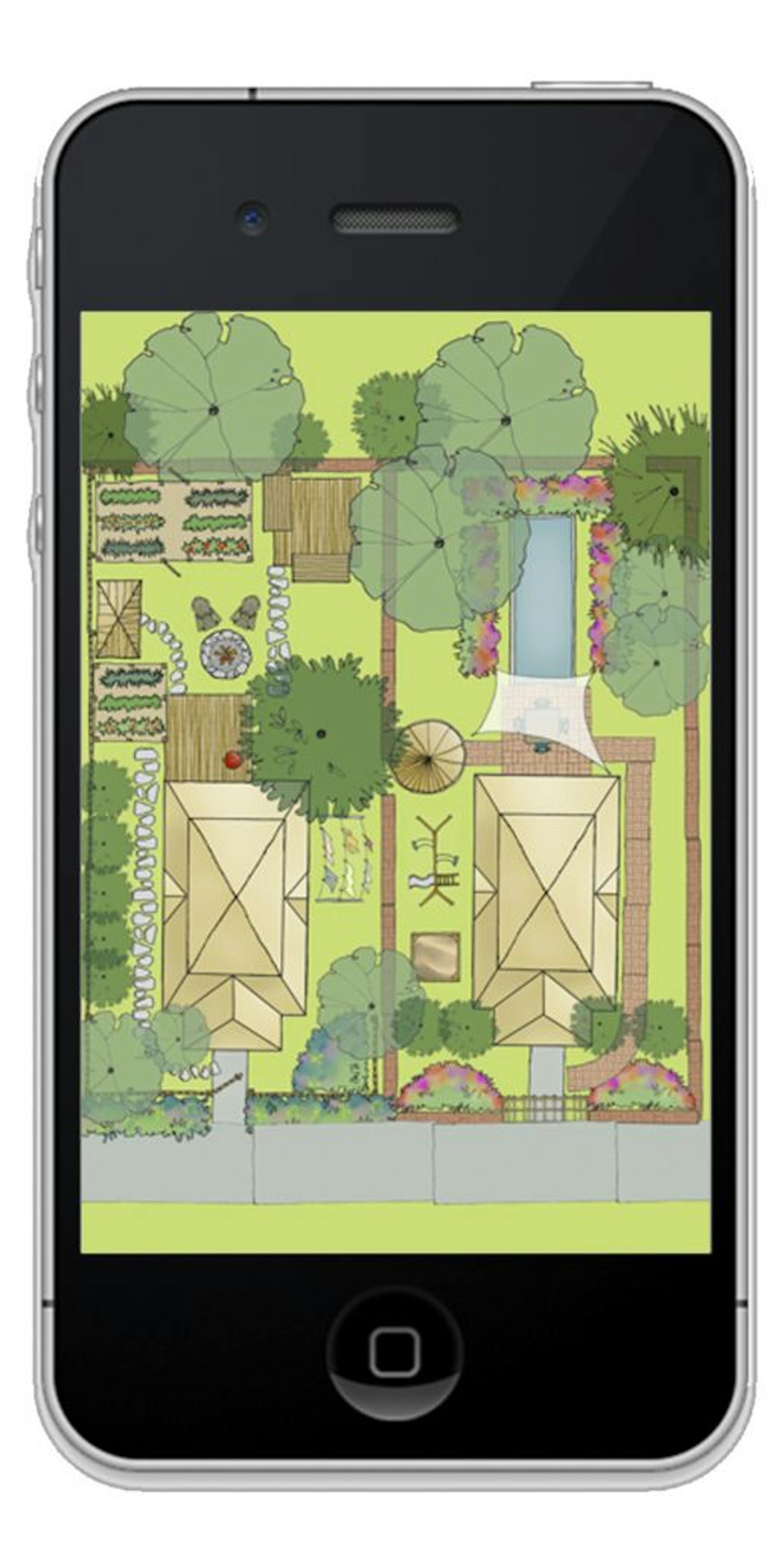 In an undated handout photo, a phone with the Home Outside app for mobile devices. An increasing number of gardening apps now available for mobile devices are helping gardeners with tasks like designing plots and choosing crops, and perhaps improving yields. (Handout via The New York Times) -- NO SALES; FOR EDITORIAL USE ONLY WITH STORY SLUGGED GARDEN APPS BY KATE MURPHY. ALL OTHER USE PROHIBITED. --